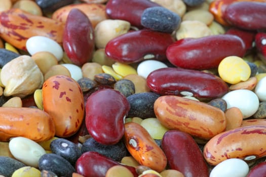 Dried legumes and cereals as background
