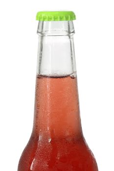 Bottle with american elder lemonade isolated on white background