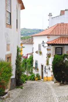 Beautiful medieval walled town Obidos in western Portugal.