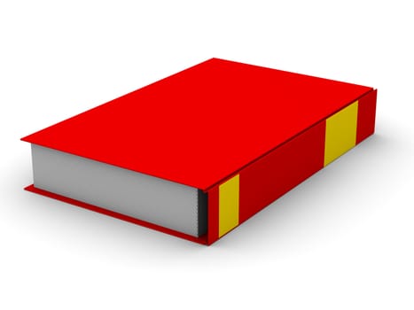 Closed book on white background. Isolated 3D image