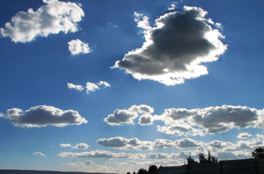 The clouds shined from above with the sun