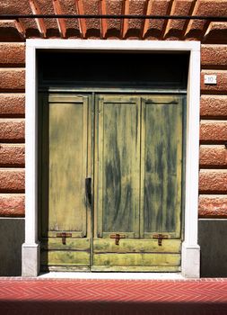 Green door in Levanto, Italy