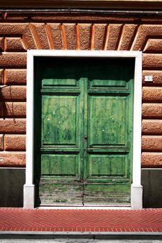 Green door in Levanto, Italy