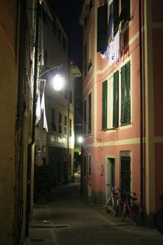 Night on the street, Levanto, Italy