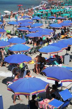 People on the beach of Levanto