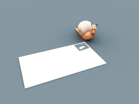 Conceptual image about the slowness of letters.