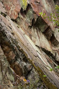 Rocks in the mountains with moss and lychens-vertical image