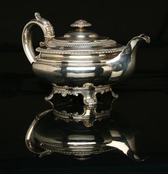 Beautiful silver teapot. More in gallery