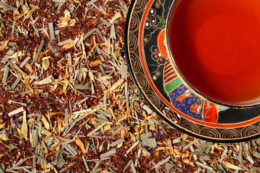 A colorful blend of a premium tea leaves