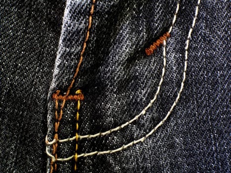 Close up of denim fabric.