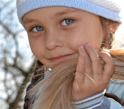 blue-eyed baby face closeup