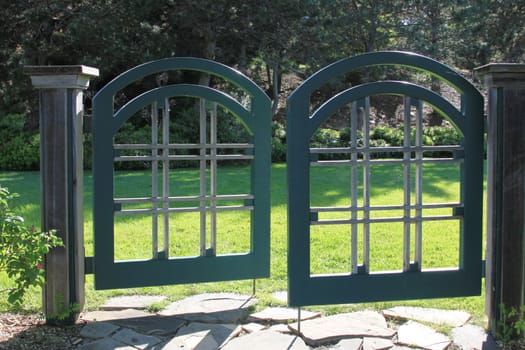 Close up of an entrance to a garden.