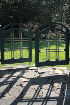 Close up of an entrance to a garden.