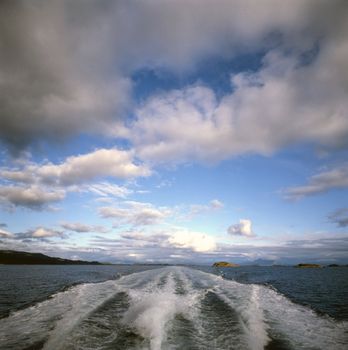 Boat between Narvik and Lofoten Island