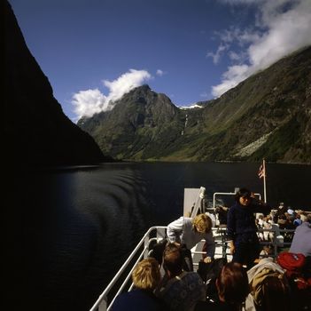 Tourist boat in Nerov fjord