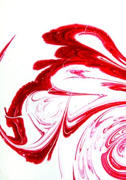 Red paint splashed over white background