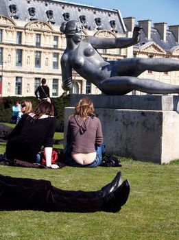        Tourists in Paris.