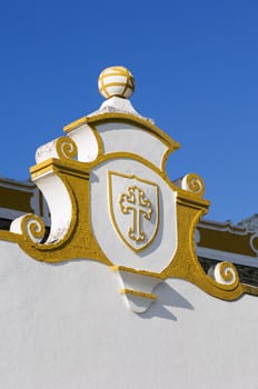 Decorated wall with the cross of Aviz, Portugal