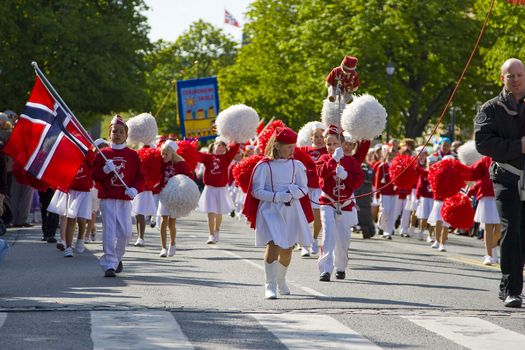 Norway's Constitution Day is most of all a celebration for kids. All schools walk in the parade and celebrate the National day with flags, cheers and big smiles. 