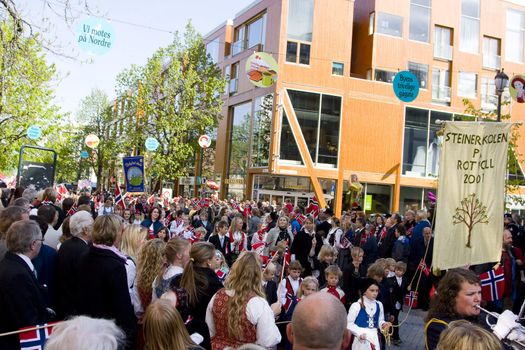 Norway's Constitution Day is most of all a celebration for kids. All schools walk in the parade and celebrate the National day with flags, cheers and big smiles. 