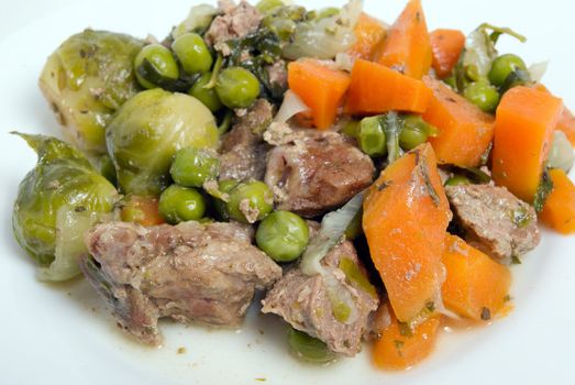 Stewed meat with vegetable Close-up