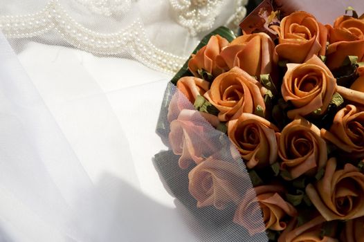 A bouquet of orange roses