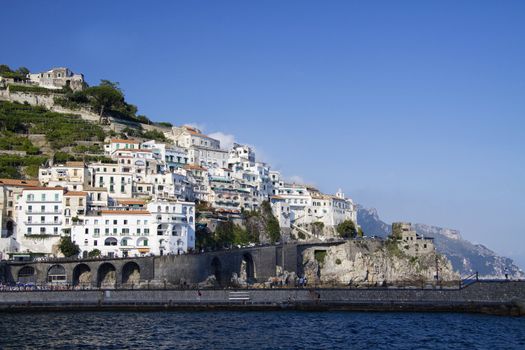 Beautiful view of the Amalfi coast in Italy