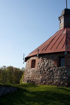 Fortress Korela is near tha lake at the town of Priozersk, was founded by the Karelians who named the place Kakisalmi