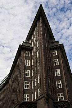 famous old building in Hamburg looking like a huge ship