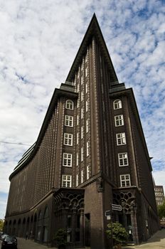 famous old building in Hamburg looking like a huge ship