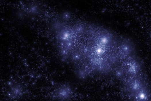 Image of stars and nebula clouds in deep space - abstract background of starfield universe