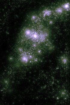 Image of stars and nebula clouds in deep space - abstract background of starfield universe