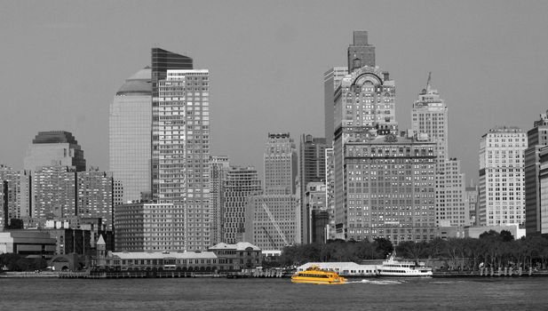 Yellow taxi boat in New York