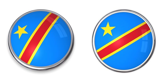 button style banner in 3D of Democratic Republic of the Congo