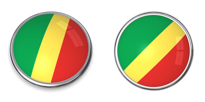 button style banner in 3D of Republic of the Congo