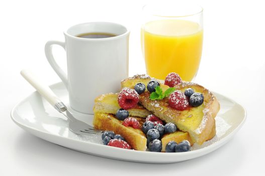 Delicious french toast served with fresh berries.