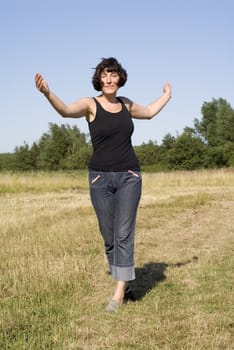 portrait of a beautiful woman enjoy nature