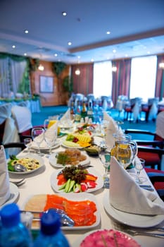 Beautifully decorated dining table for visitors