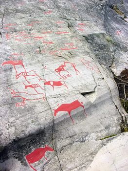 The rock art in Alta was inscribed on the UNESCO World Heritage List, the earliest carvings in the area date to around 4200 BC. The carvings are filled with a special red-ochre paint, which is simular to original painting