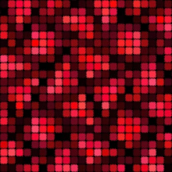 seamless texture of vibrant little cubes in different shades of red