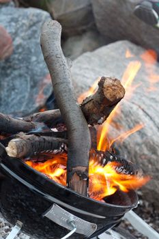 An outdoor fire