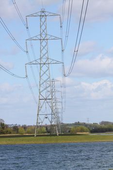 Electricity pylons in the English countryside