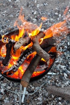 An outdoor fire