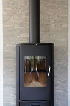 A modern fireplace
