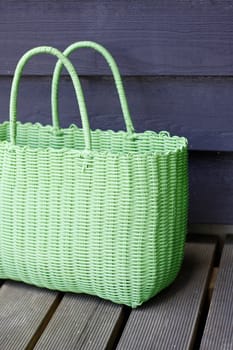 A green beach bag