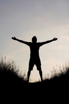 A man enjoying success