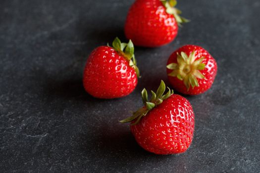 Delicious red strawberries from the garden