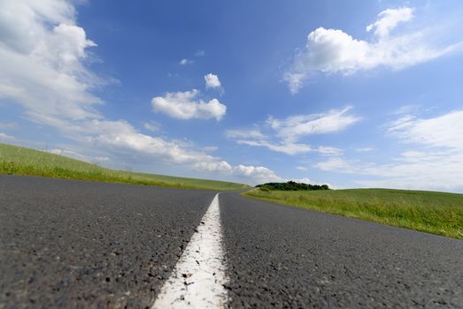 an empty countryside road