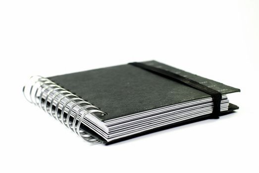 spiral notebook on white background