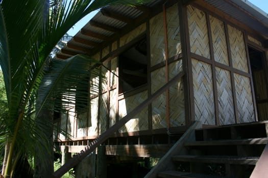 A shadowy exotic hut